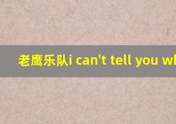 老鹰乐队i can't tell you why